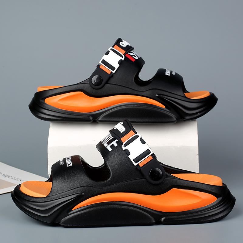 Sandales d'été pour hommes, pantoufles d'extérieur, plage, confortables, épaisses, sabots souples, chaussures décontractées pour hommes, chaussures de jardin pour hommes et femmes, sandales de plage