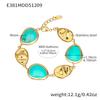 Multi-color Resin Beads Chain Bracelet In Stainless Steel 18K Gold Plated Bracelets Imitation Zircon Bracelet for Women