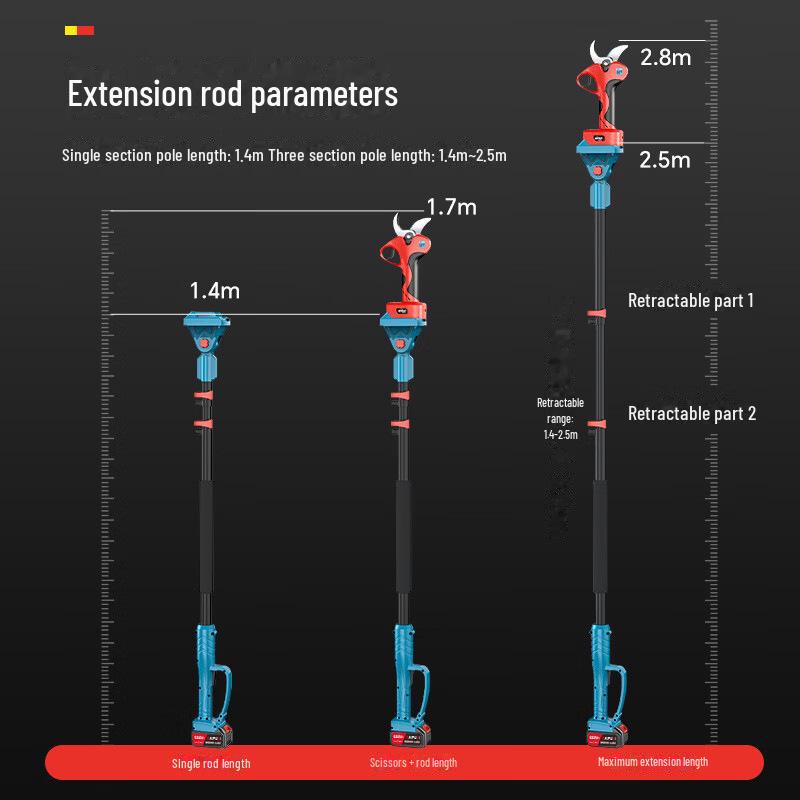 Electric Telescopic Pruning Shears and Saw for High Branches