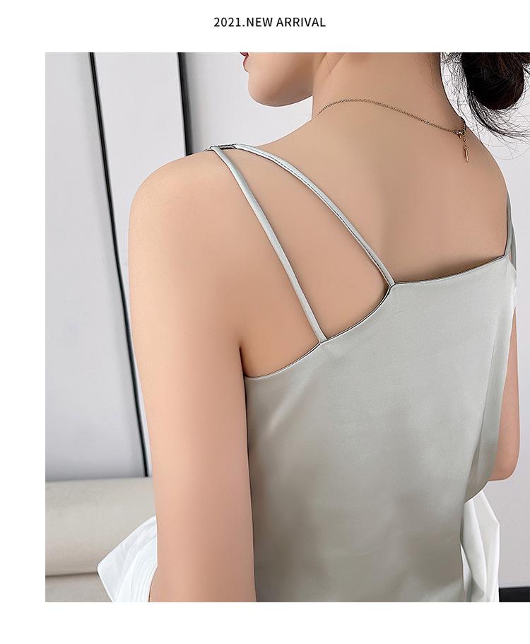 Dames Zomer Satijnen Zijden Camisole: Mouwloze Top, Basislaag van IJszijde, Veelzijdig Ondergoed of Bovenkleding