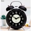 Silent Non-Ticking Analog Quartz 4 Inches Battery Operated Twin Bell Loud Alarm Clock with Backlight for