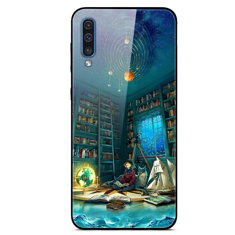 For Samsung A50 Case A51 Tempered Glass Planet Space Cover Glass Back Case for Samsung Galaxy A50S A51 A50 A 50 Fundas Coque