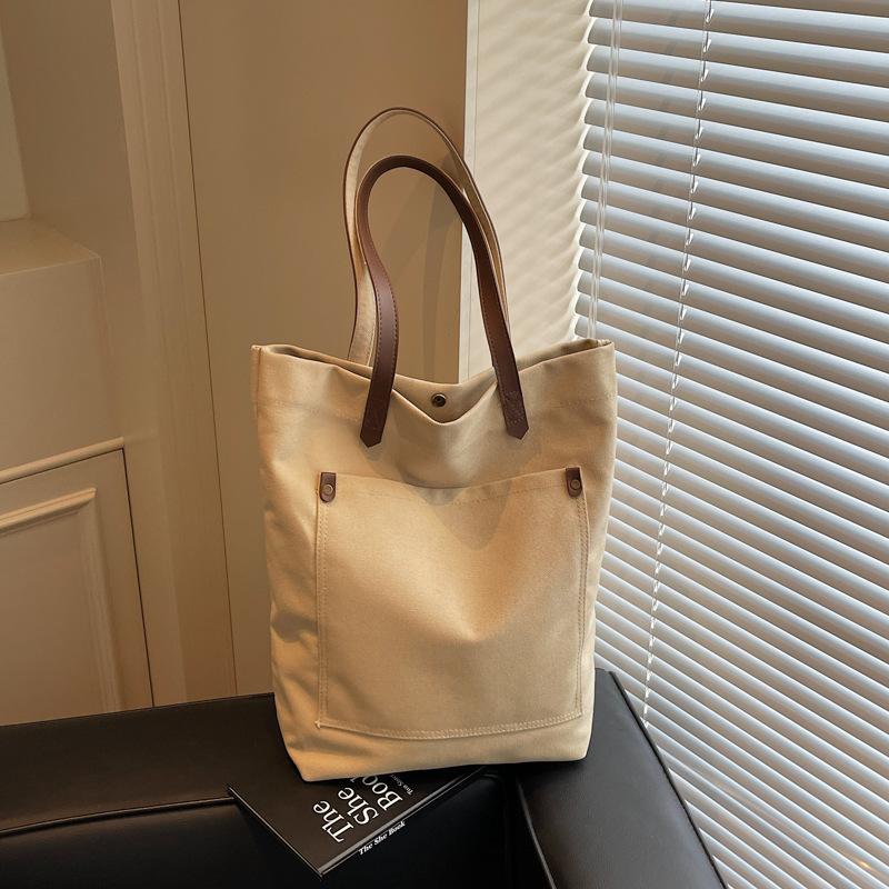 New simple and high-value tote bag large-capacity women, college students commute to class tote bag fashionable leisure bag
