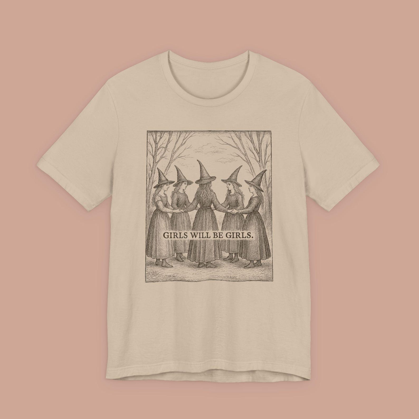 Witchy Feminist Tee: Girls Will Be Girls, Halloween Outfit 3XL