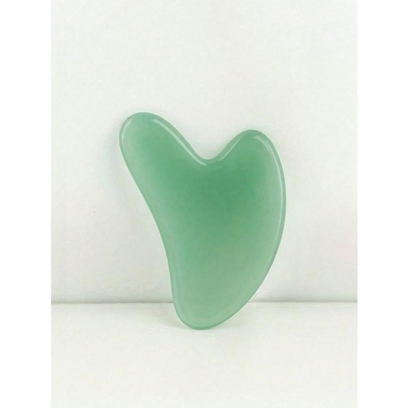 Set da 2 Pezzi per Massaggio Viso e Bellezza, Materiale Resina ABS, Rullo Massaggiante a Doppia Testa, Raschietto Triangolare, Set di Strumenti per Massaggio Gua Sha Corpo, Verde