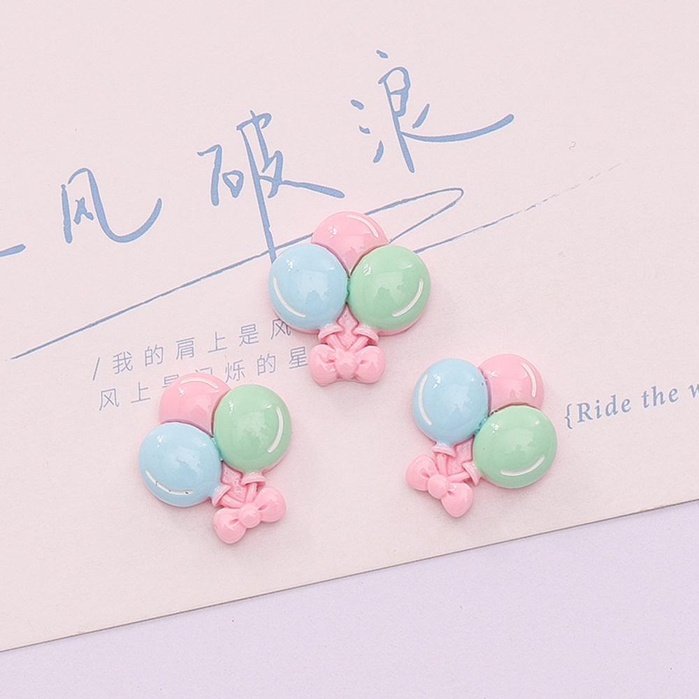 10Pcs New Cute Resin 19*21mm Mini Cartoon Balloon Series Flat Back Manicure Parts Embellishments For Hair Bows Accessories