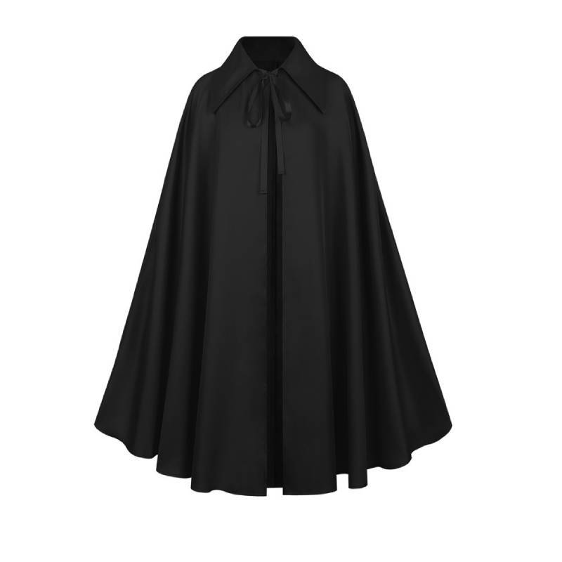 

Wizard Fantasy Cloak Medieval Retro Steampunk Costume For Halloween Cosplay And Themed Parties чорний