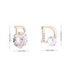 Buchstaben D Ohrstecker für Damen Glänzende Zirkonia Ohrstecker Temperament Asymmetrischer Party Schmuck Einzigartiges Geschenk