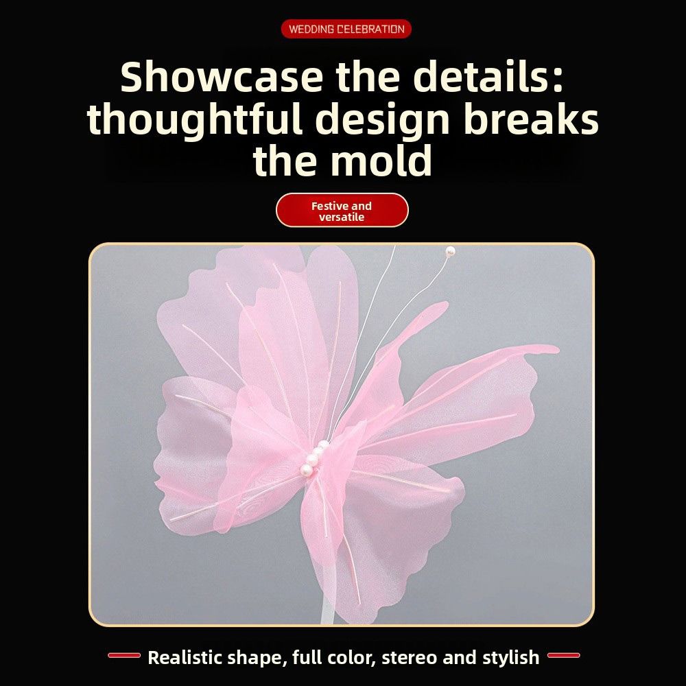 48 cm Duży Symulowany Motyl Pusty Wzór Efekt 3D Wiszący Motyl Materiał Tiulowy Duży Rozmiar Motyl 3D Dekoracja Centrum Handlowego