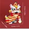 Creative Series Chinese Style Lion Dance Ornaments Toy, Creative Assembled Construction Blocks Small Particle Assembled Toys