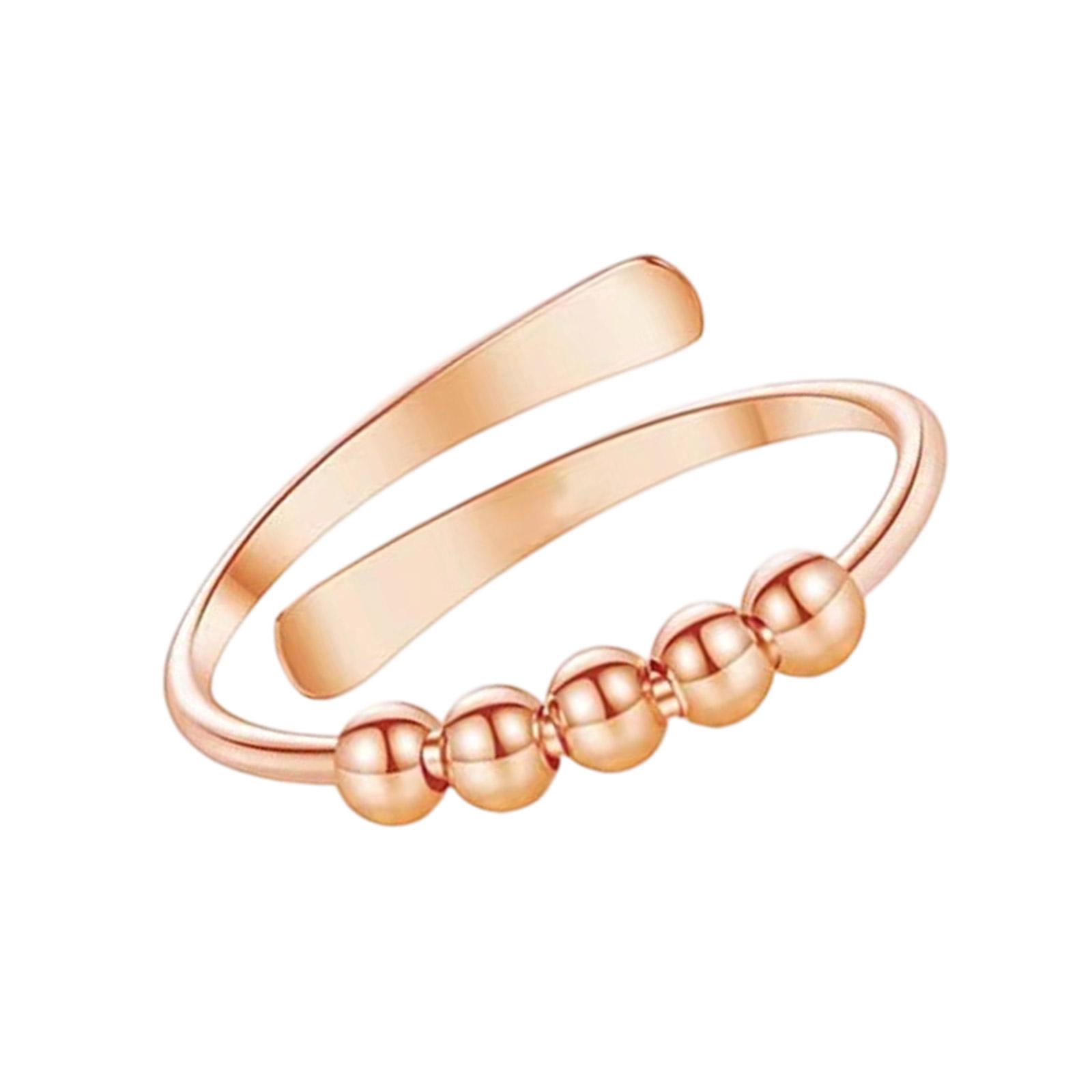

Opening Hand Jewelry Rotating Beads Fashion Rings Copper Texture Adjustable Rings Suitable for Fashion Enthusiasts