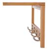Wall Coat Rack Coat Rack with Hooks Wall-Mounted Space-Saving 5 Kg Load Capacity, 50 X 16 X 17.5 Cm Natural Wood