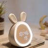 Cute Rabbit Alarm Clock Rechargeable Adjustable Brightness Led Luminous Digital Clock With Temperature Display