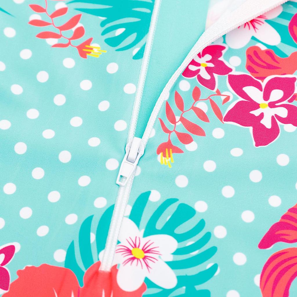 Dziewczęcy strój kąpielowy z długim rękawem z jednorożcem - Ochrona przed słońcem, szybkoschnąca odzież kąpielowa dla dzieci