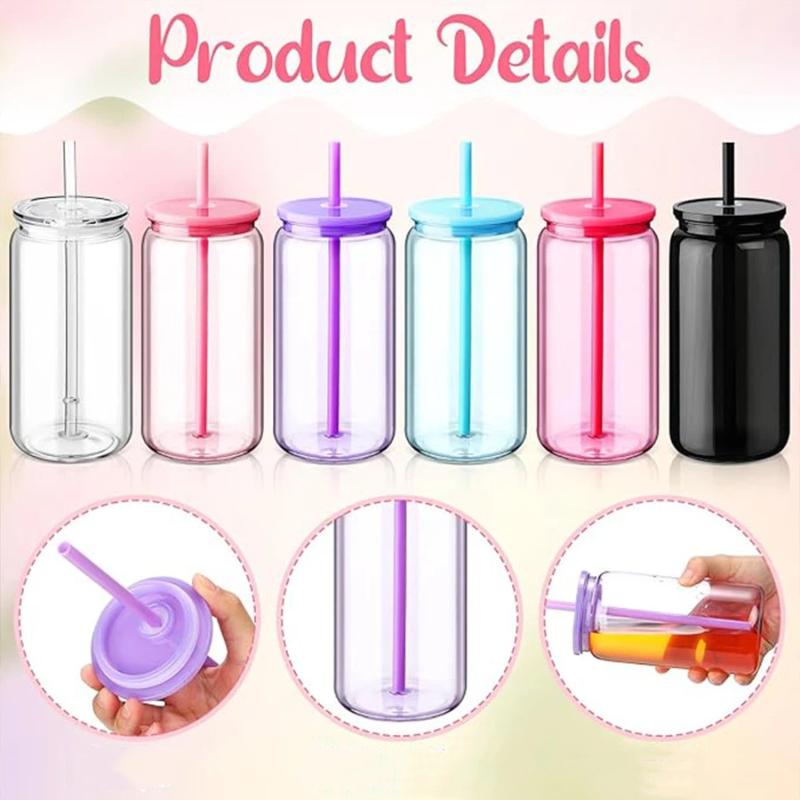 Tasses style pot 16oz 450ml Résistantes à la casse Réutilisables Tumbler Pour Milkshakes Smoothies Cocktails Usage familial quotidien