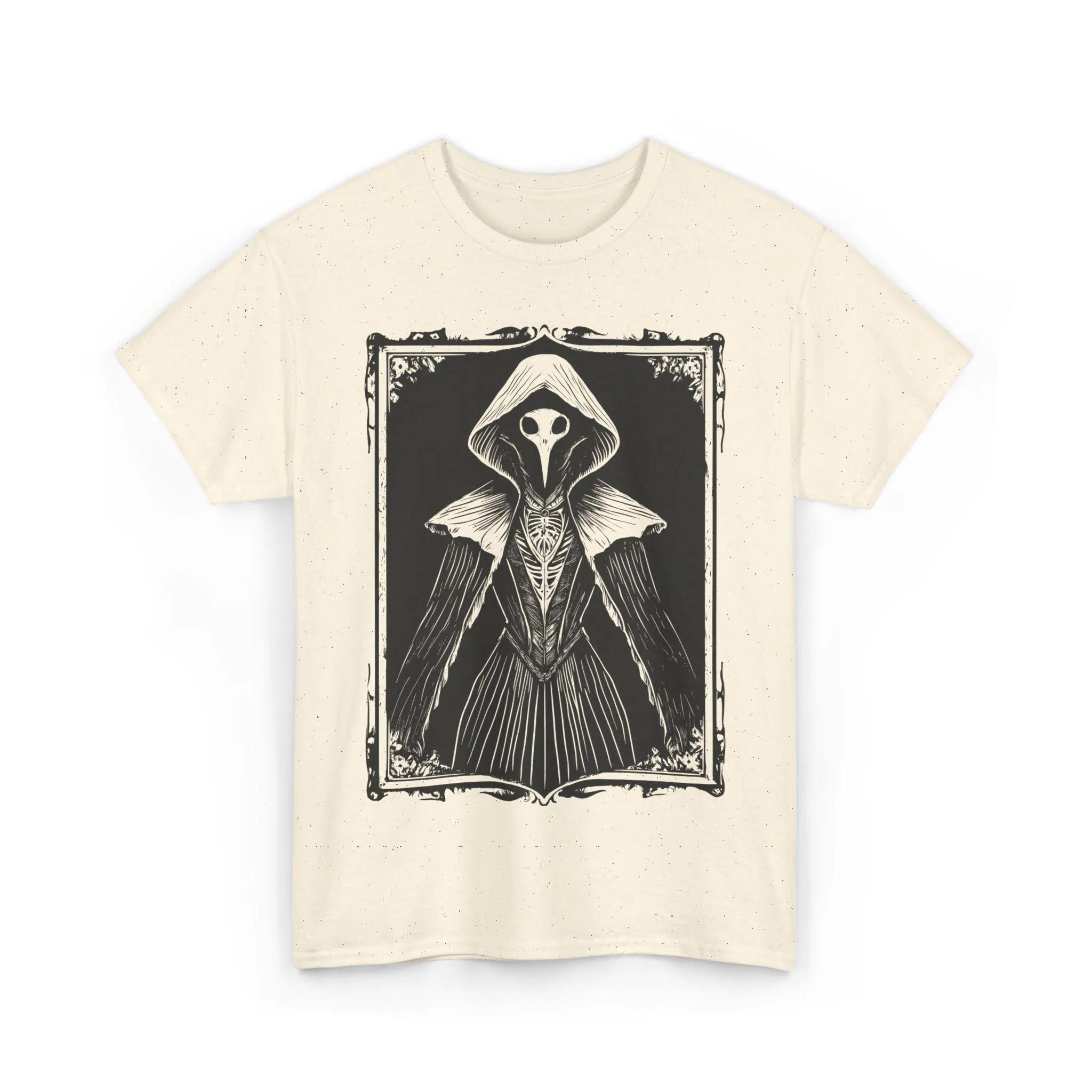 Рубашка Жреца Чумы Готический Гранж Скелет Фигура с Капюшоном Футболка Темная Академия Хоррор Рубашка Викторианская Мрачная Футболка Мужская Одежда 4XL