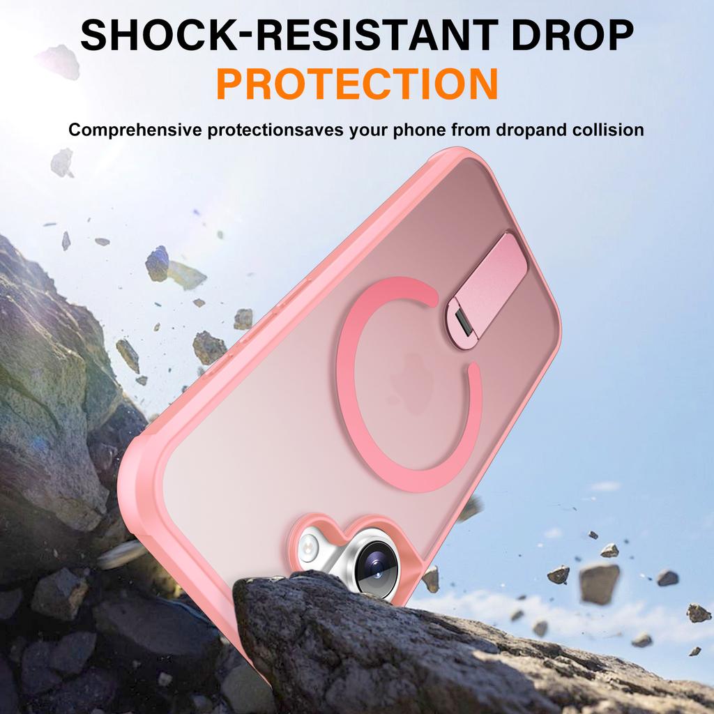 For iPhone 17 Case Compatible with MagSafe Kickstand TPU+PC Drop Protection Phone Cover