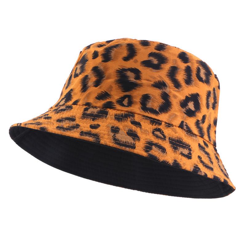 Spring and Autumn new leopard print pot hat, double-sided bucket hat outdoor travel visor JDPM-G