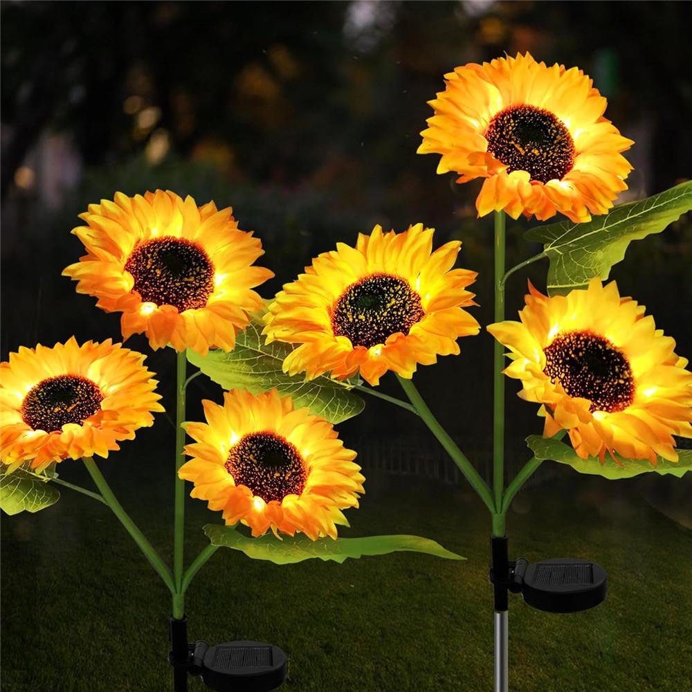 

Outdoor Solar Sunflower Stake Lights - 800mAh Rechargeable Battery & Waterproof Design