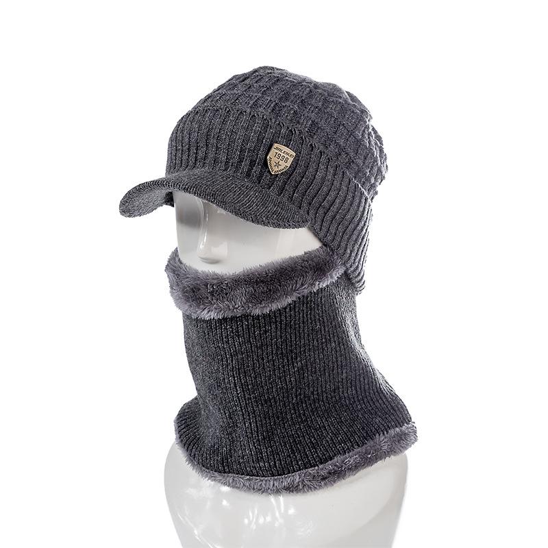 New High Quality Men Winter Hat With Brim 1998 Label Warm Suit For Men Outdoor Wool Keep Warm Fashion Knitted Hat