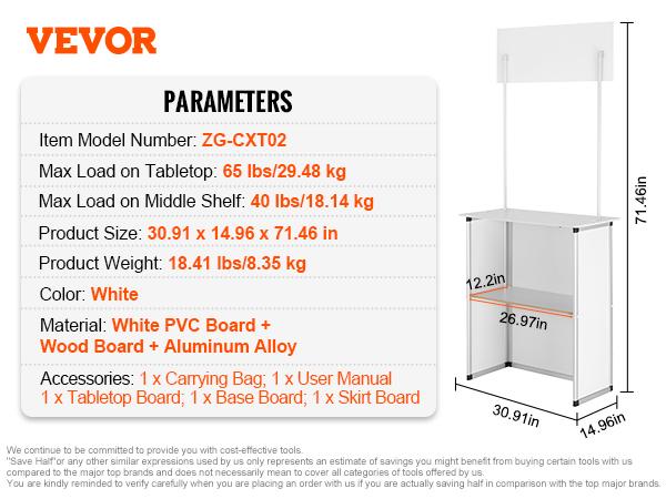 

SucceBuy Промо-стол Портативная трибуна для выставки Демонстрационный стол Выставочный стенд Будка Выставка Всплывающий стол-трибуна