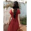Mixiu 2025 Summer Puff Sleeve Two-Way Wear Slimming Dress