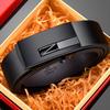 Men's Belt Inside The Toothless Automatic Buckle Belt for Men's Fashionable and Versatile Business Trousers