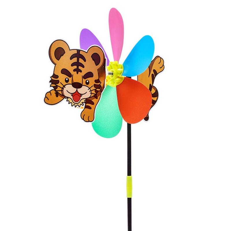Six Colors Three-dimensional Windmill Cartoon Children Toys Home Garden Decoration Wind Spinner Whirligig Yard Decor