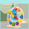 Educational Wooden Clock Model With Magnetic Numbers For Preschool Kids Toy