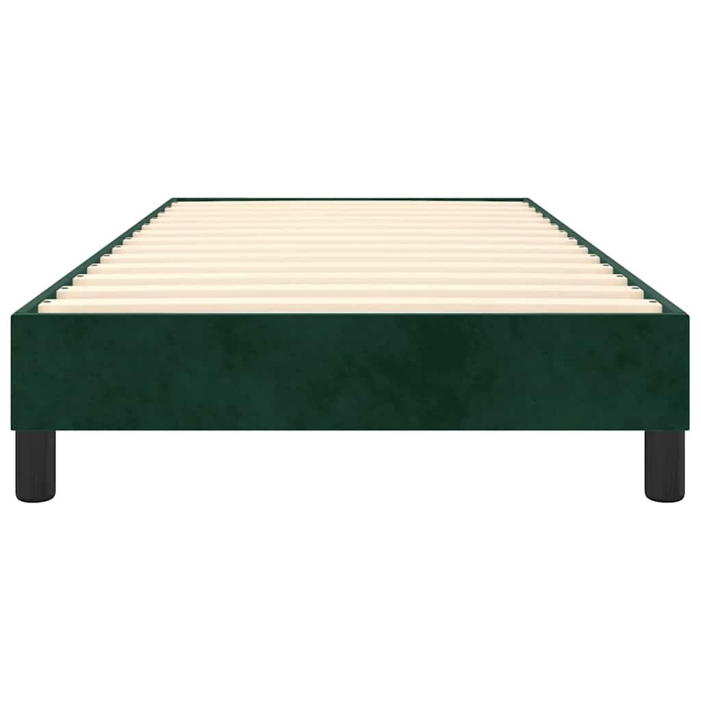 Box Spring Bed Frame Dark Green 80 x 200 cm Velvet