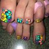24 Pcs Hand-Painted Floral Press-On Toenails: Create a Stunning Landscape On Your Feet