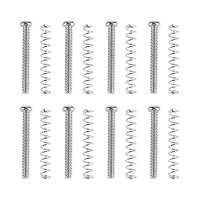 8 Set Gitarre Pickup Schraube Feder Eisen Doppel Coil Pickup Rahmen Montage Schrauben und Federn Silber