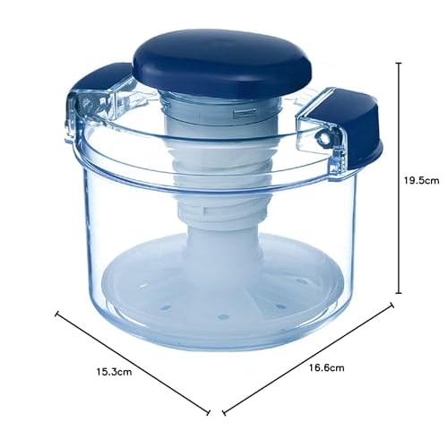 Risu Instant Pickle Container, Round, Clear Blue, 840ml, Hyperpet, Recipe Included, Made in Japan, R-10