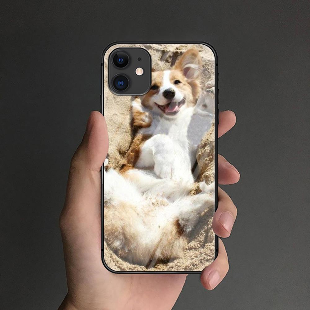 Custodia in vetro temperato a forma di cane Corgi per iPhone, Samsung Galaxy OnePlus, Oppo, Xiaomi Redmi Note 7, 8, 9, 10, 11, 12, 13, 14, 20, 21, 22, 53 Pro Max Plus Ultra