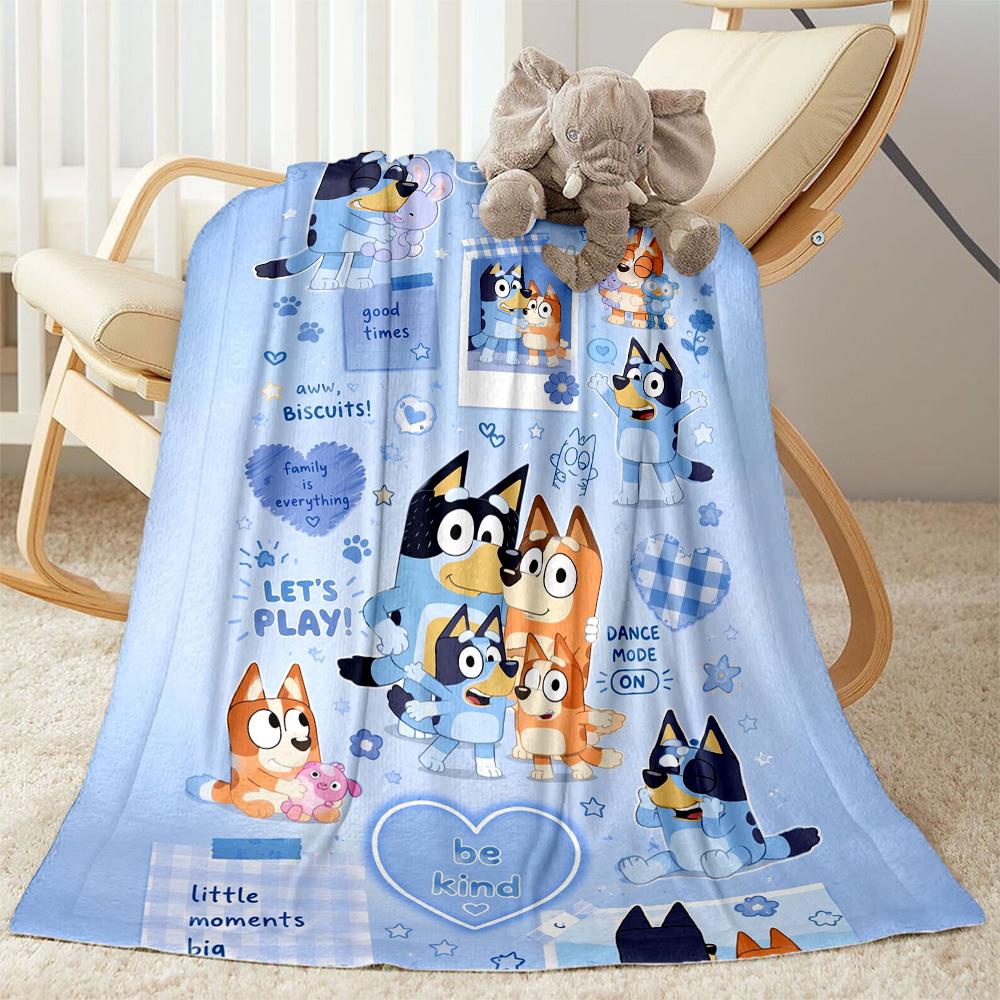 Bluey's Colorful Adventures Blanket Ultra-Soft Perfect for Livingroom Seaside Bedding All-Season Use Playful Design