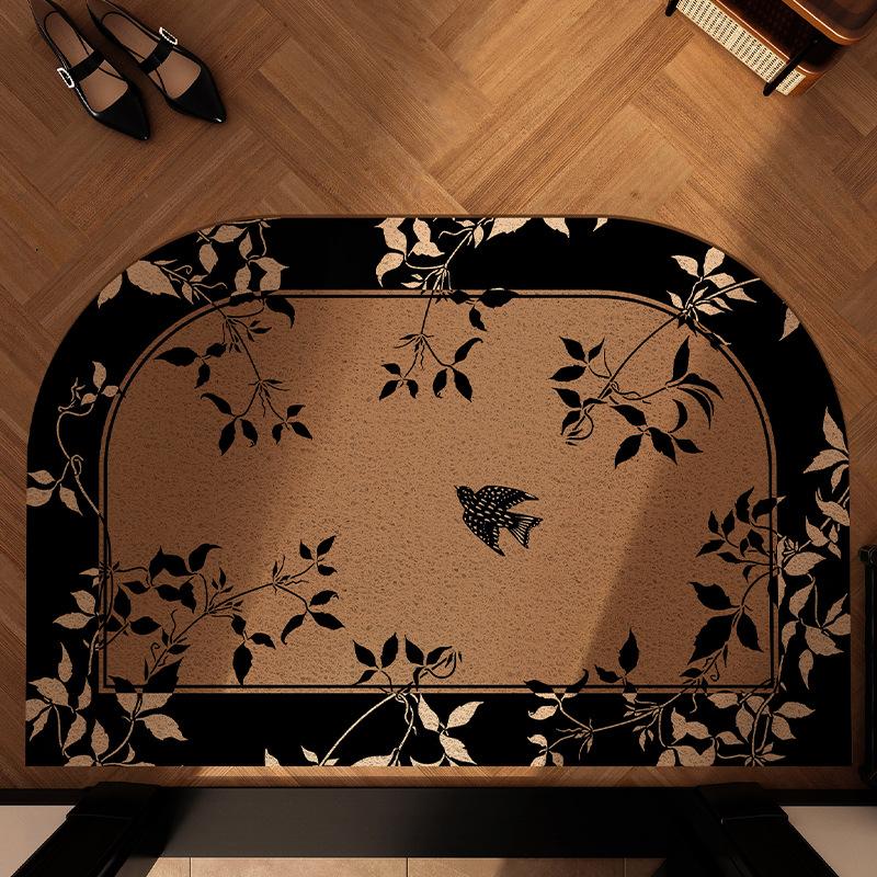 Medieval Style Light Luxury High-End Door Floor Mat Silk Ring Floor Mat Door Carpet Pvc Can Be Cut And Dirt-Resistant Floor Mat
