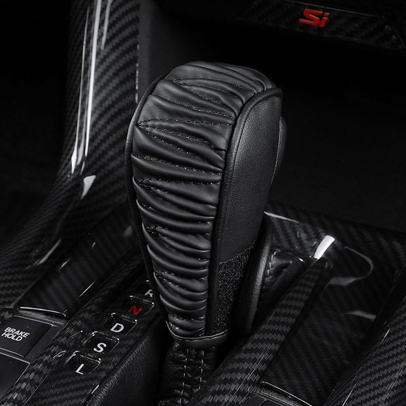 GLSRA1 Leather Car Shift Handle Cover Center Control Gear Shift Cover For Alfa Romeo Giulia Stelvio Giulietta 156 159 147 Mito Tonale