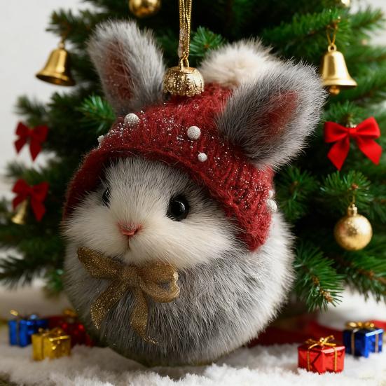 Ornements Gland Animaux de la Forêt Acrylique Pomme de Pin Animal Décoration d'Arbre de Noël Rustique sur le Thème de la Nature Décoration d'Intérieur pour les Amoureux des Animaux