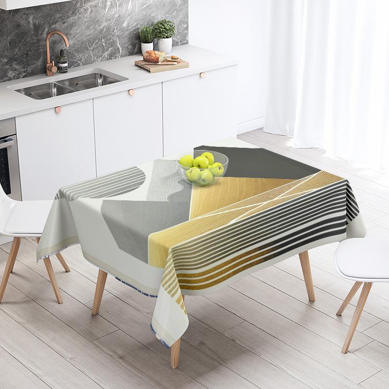 Nordic Minimalist Geometric Tablecloth Machine Washable Ins Style Dining Tablecloth Household Living Room Decorative