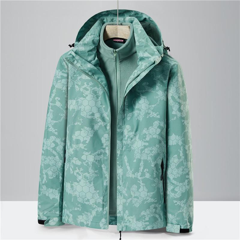 Autumn and Winter New Fashionable Sports Outdoor Three-in-one Men's and Women's Windproof and Waterproof Jacket Camouflage Men's Clothing