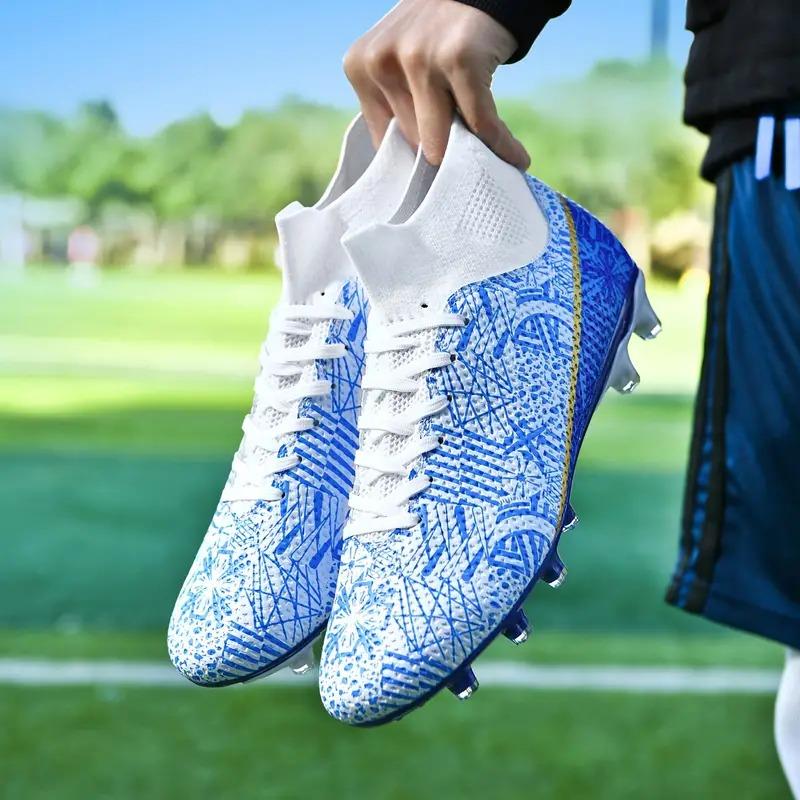 Boys High-Top Non-Slip Football Cleats - Breathable, Comfy, Professional Soccer Shoes with Spikes for All-Season Training and Competition