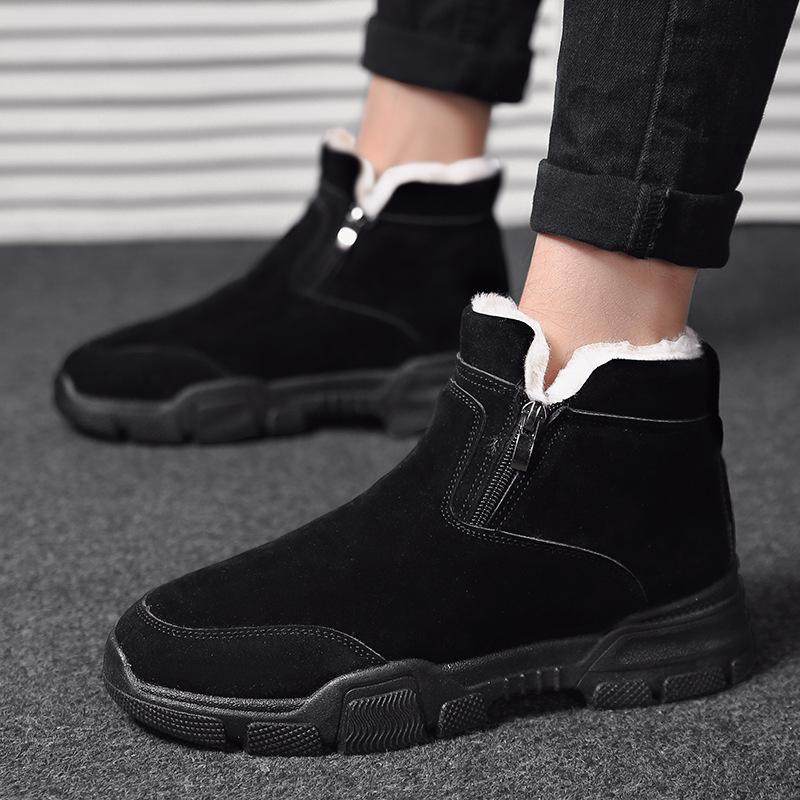 

Кожаные мужские зимние ботинки с мехом 2024 теплые зимние ботинки мужские зимние рабочие повседневные туфли кроссовки высокие резиновые ботильоны 44