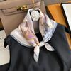 100% Natural Real Silk Scarf Women Print Neck Hairband Shawl Neckerchief Female Poncho Headband New Bandana Square Hijab ZS-399