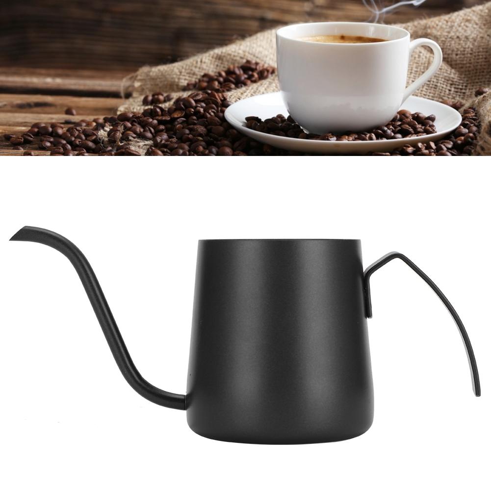 304 Roestvrij Staal Anti-aanbak Lang Tuit Koffiepot Ketel Theepot voor Thuis Koffiebar Cafés(Zwart 250ml )