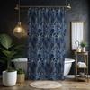 Geometric Shower Curtain - Gold Modern Abstract, Navy Blue, Art Deco Design, Home Decor, Ideal Housewarming Gift