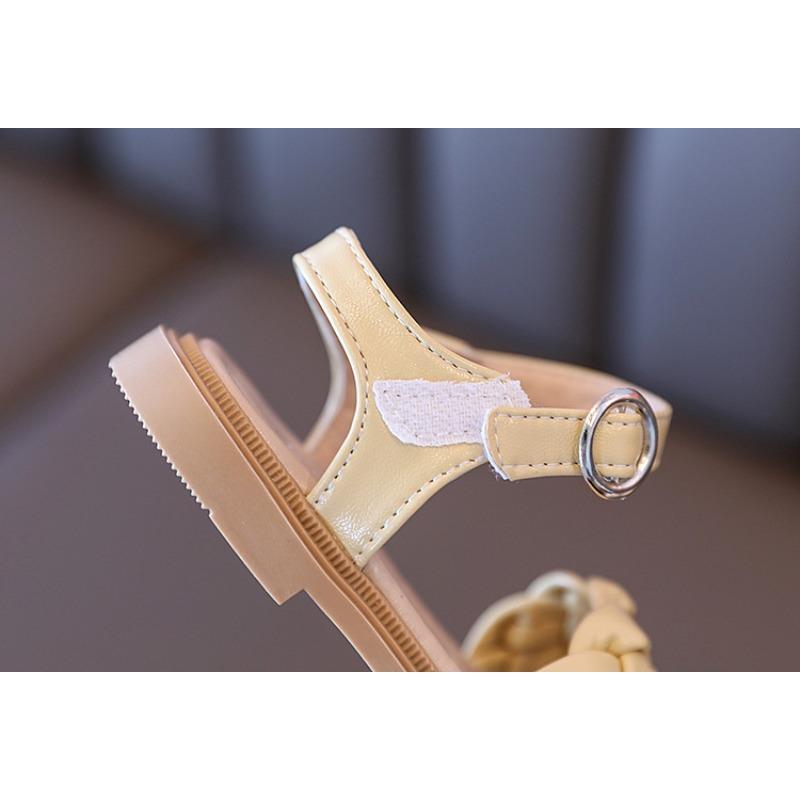 Girls' Fashion Woven Sandals Soft-Sole Open-Toe Princess Shoes for Toddlers Elegant Youth Shoes Cute Girls Sandals