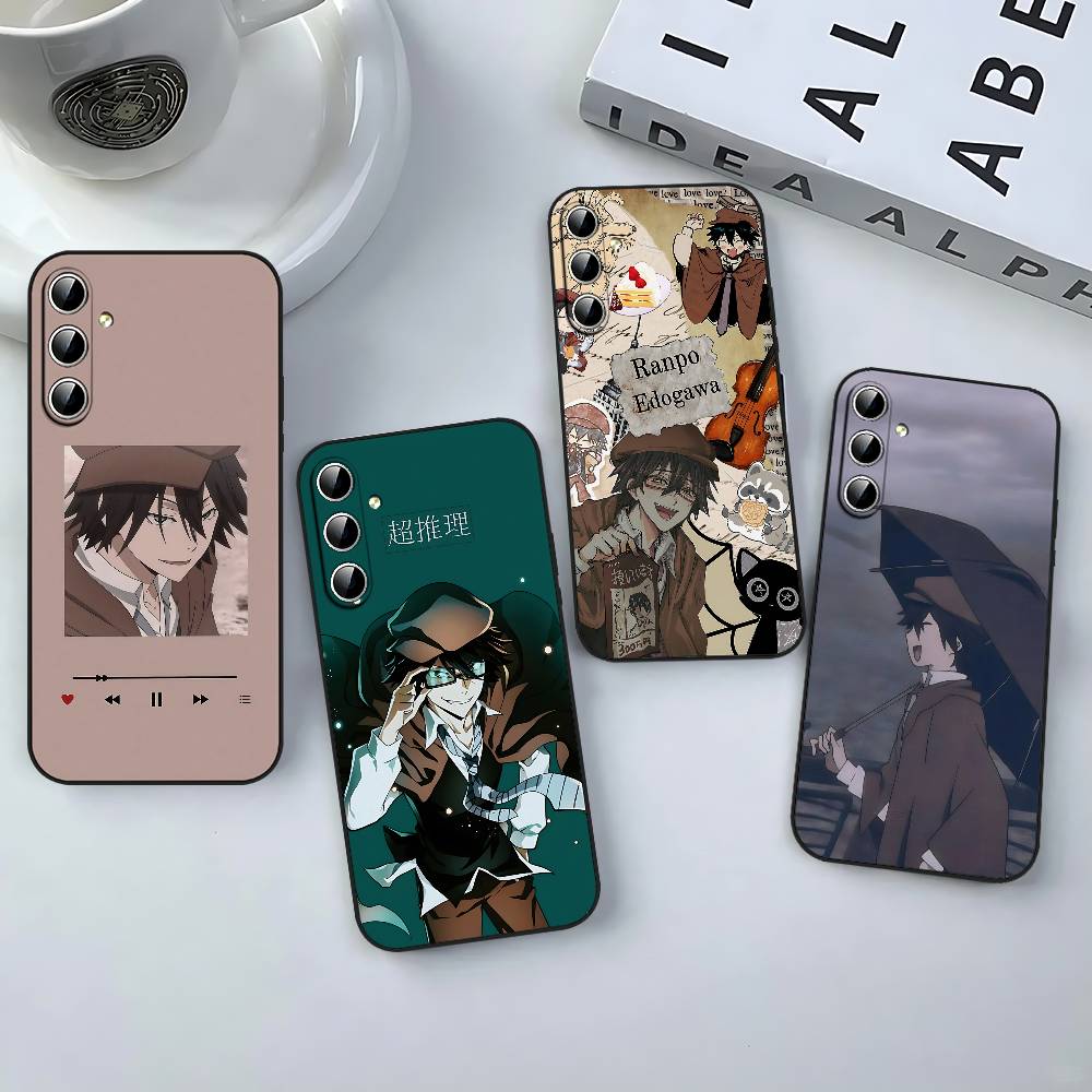 Edogawa Ranpo Phone Case For Samsung Galaxy S24/S25/S22/S30/Note20/Lite/Ultra/5G/Plus/FE Soft Black