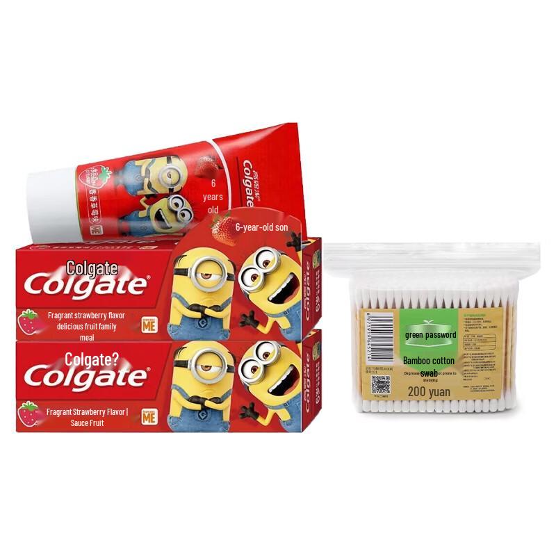 Детская зубная паста Colgate Клубника и Бамбуковые ватные палочки