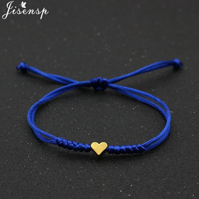 Multicolor Rope Lucky Heart Bracelets Women Men Charm Woven Handmade Bangles Braided Adjustable Buddhism Jewelry Pulseras