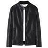 Polaire Automne Nouveau Simple Jeune Homme Court Col Montant Veste en Cuir Cuir PU Décontracté Mode